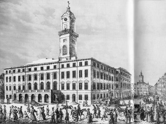 Новая ратуша, построенная в 1830-1835 году в стиле венского классицизма